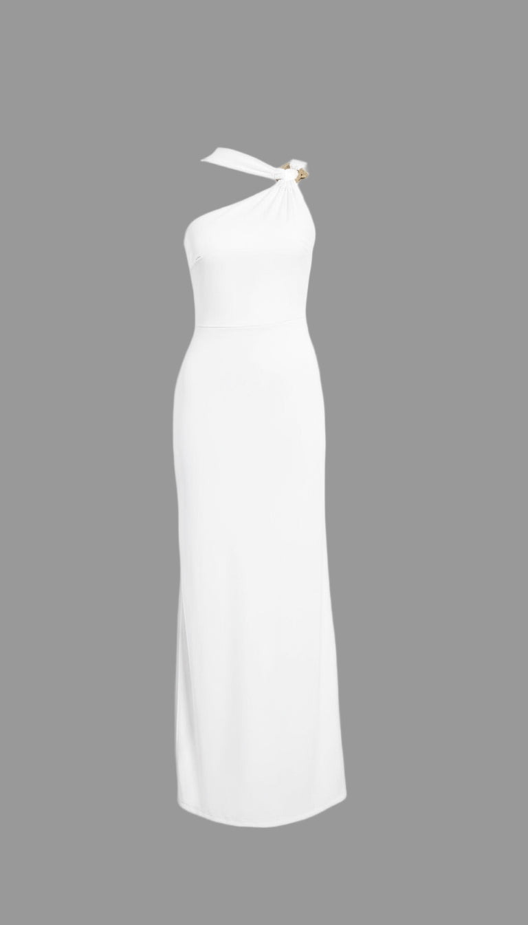 Vestido largo broche