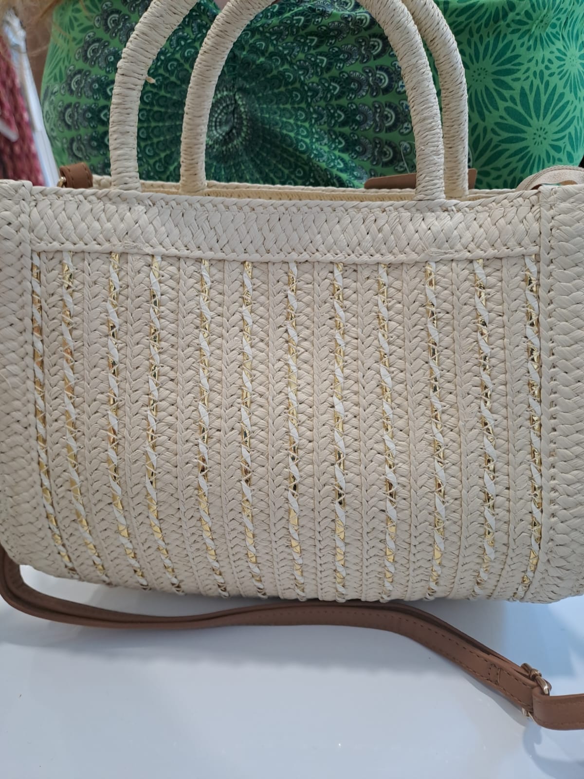 Bolso RAFIA Y DORADO
