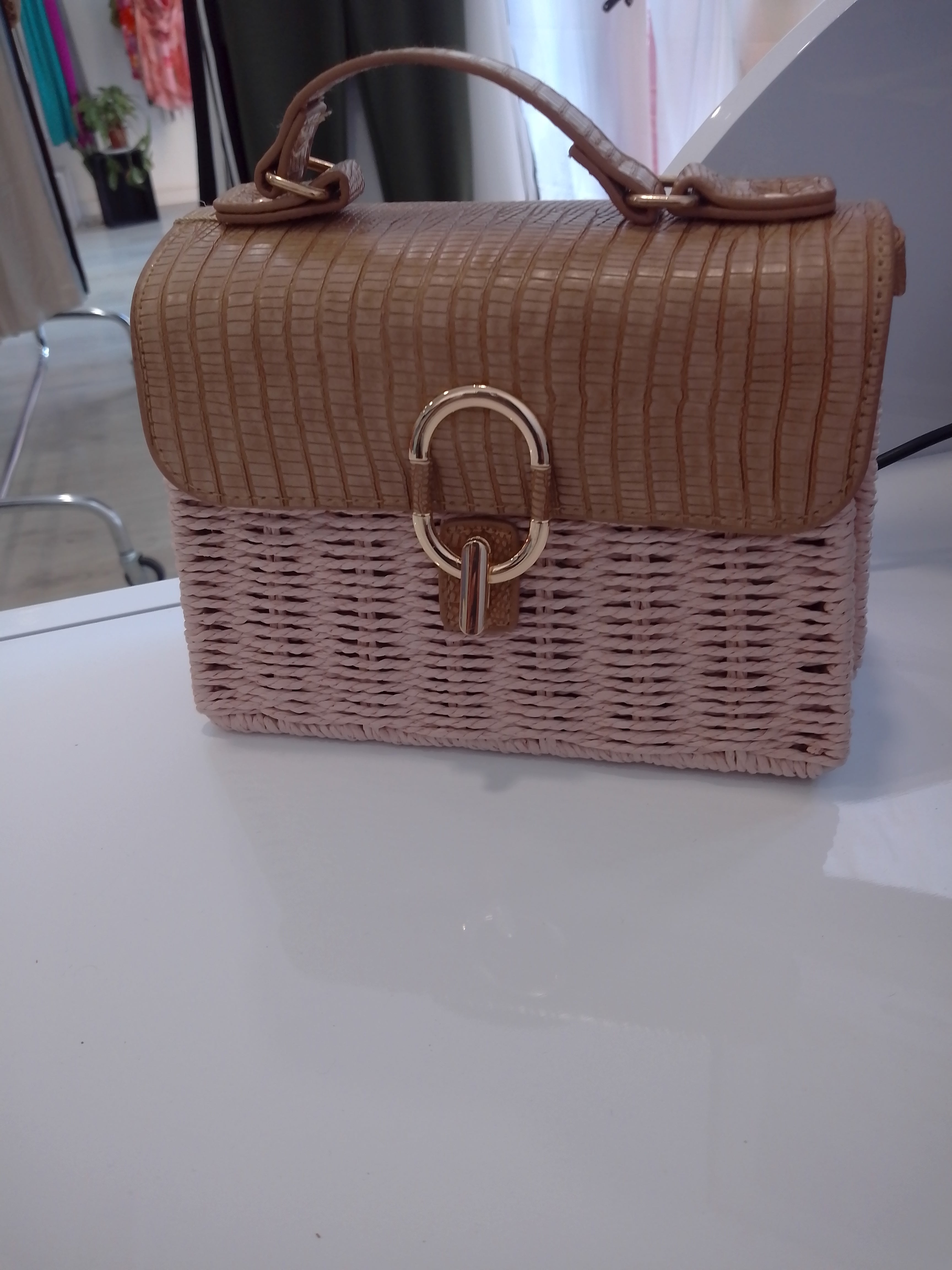 Bolso Rafia y Cuero